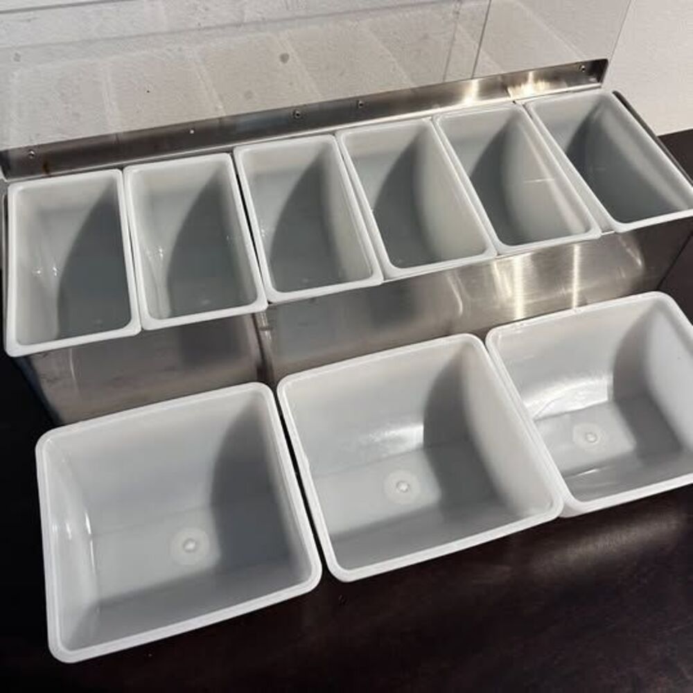 San Jamar B6186L EZ-Chill 6-Compartment Stainless Steel Condiment Bar - Picture 2 of 3